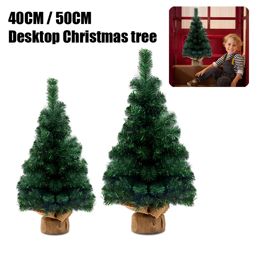 Mini Christmas Tree 40CM/50CM Christmas Artificial Tree Ornaments Festival Supplies DIY Ornaments for Home Party Bar Dropship