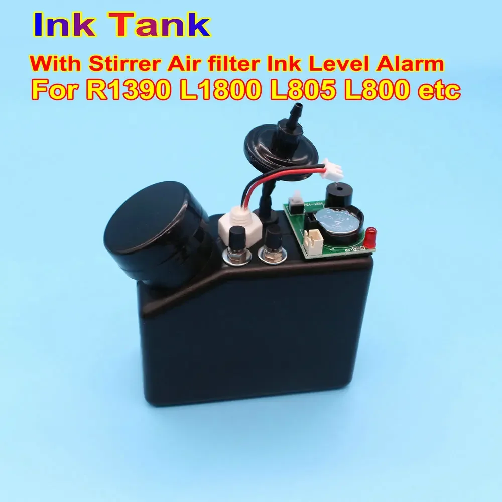 

L1800 Printer UV Ink Tank L800 White Tank With Stirrer Air filter Ink Level Alarm For Epson L805 R1390 Ink Tank With Mixer