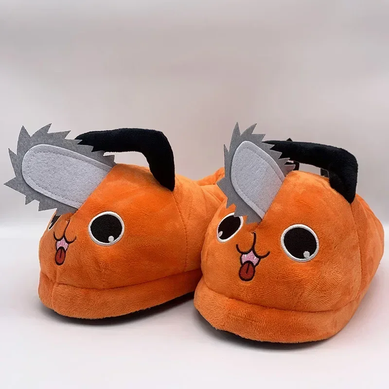 Winter Electric Saw Slippers Fashion Anime Cute Plush Warm Comfortable Indoor Household Women Men Cotton Shoes Uniform Size2025