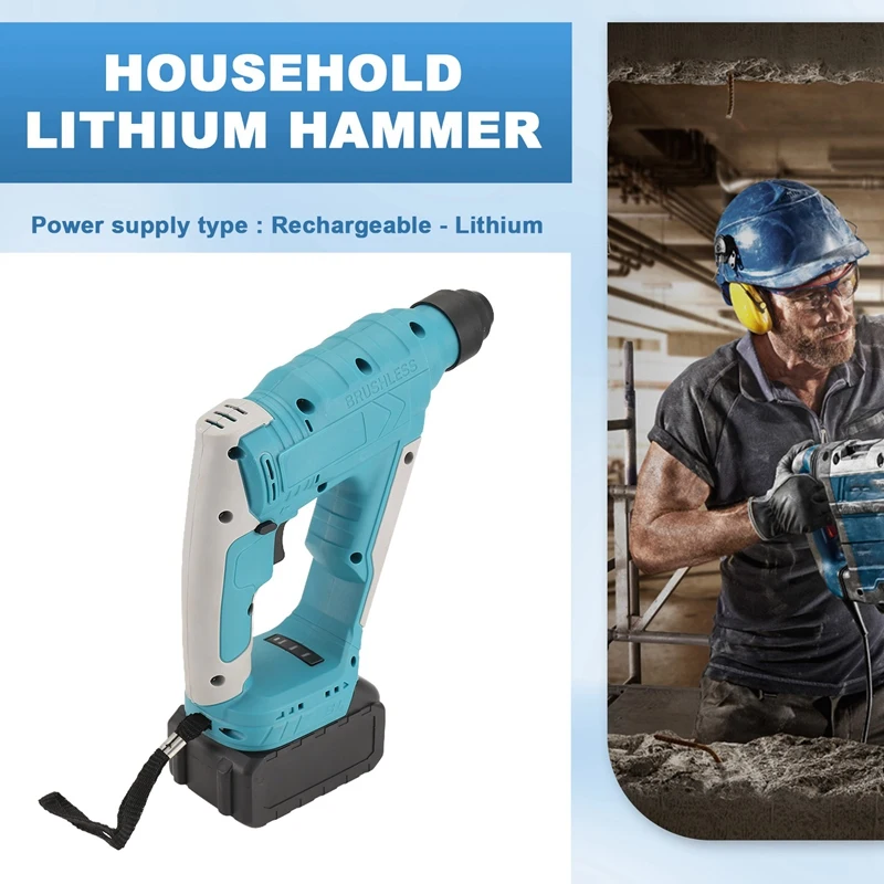 BAAG-taladro percutor sin escobillas, taladro percutor inalámbrico SDS-Plus para mampostería de hormigón, estaciones, martillo de litio doméstico