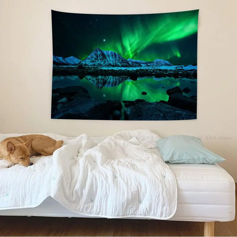 Aurora Boreal Colorful Tapestry Wall Hanging Home Decoration Hippie Bohemian Decoration Divination Wall Hanging Sheets