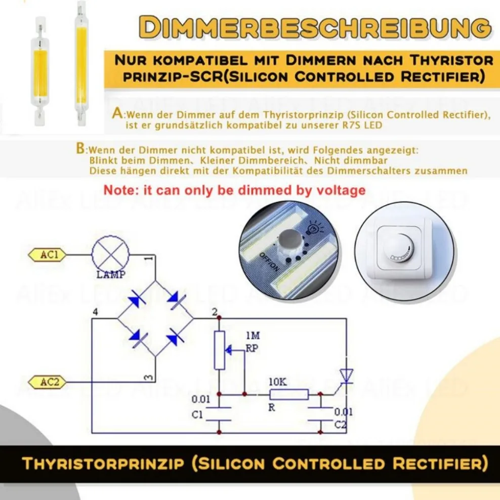 LED R7S COB Glass Tube 78mm 118mm 189mm High Power J78 J118 COB Light Bulb AC110V/220V Home Lighting Replace Halogen Lamp