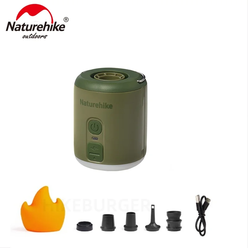 Naturehike Wind Mini Inflate Pump Outdoor Camping Multifunctional Electric Pump Lighting 3 In 1 Inflate Pillow Mattress Pump