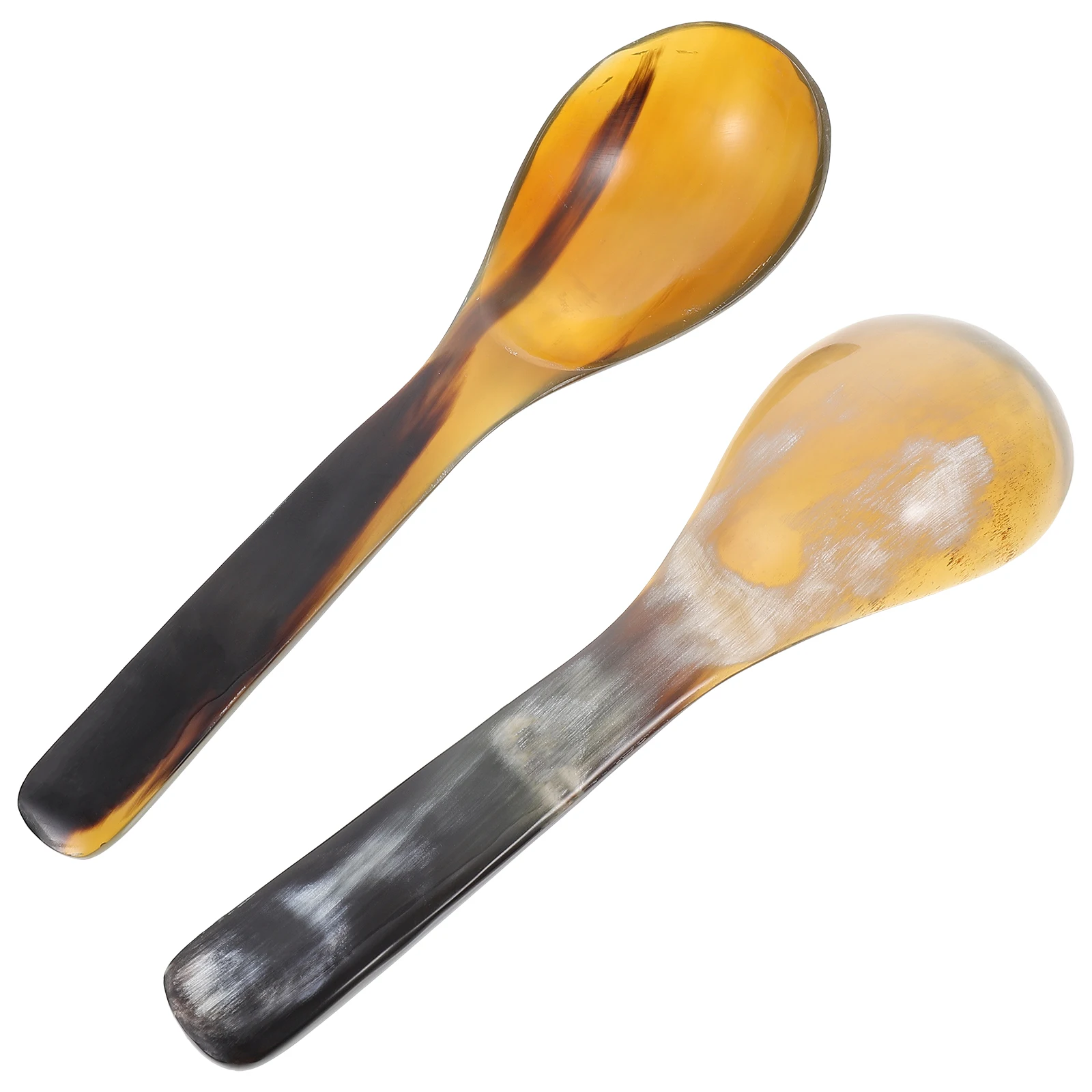 

2 Pcs Ox Horn Spoons Kitchen Gadgets Smooth Surface Restaurant Hotel Buffet Easy Clean Daily Use Decorative Effects Rice