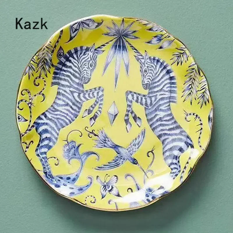 American Jungle Style Ceramic Plate Creative Animal Colour Glaze Craft Western Steak Dinner Plates Dessert Dishes Tableware Dish