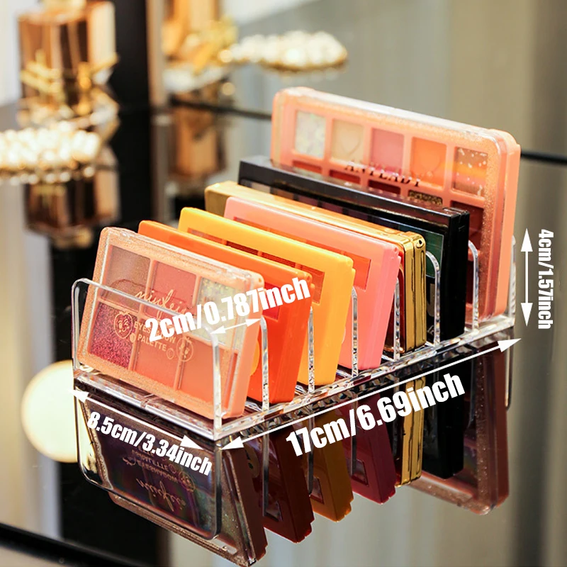 Aufbewahrungsbox für Lidschatten, Kosmetikregal für Make-up-Puder, Rouge, Desktop-Displaybox mit mehreren Gittern, 7-Gitter-Kunststoffmaterial
