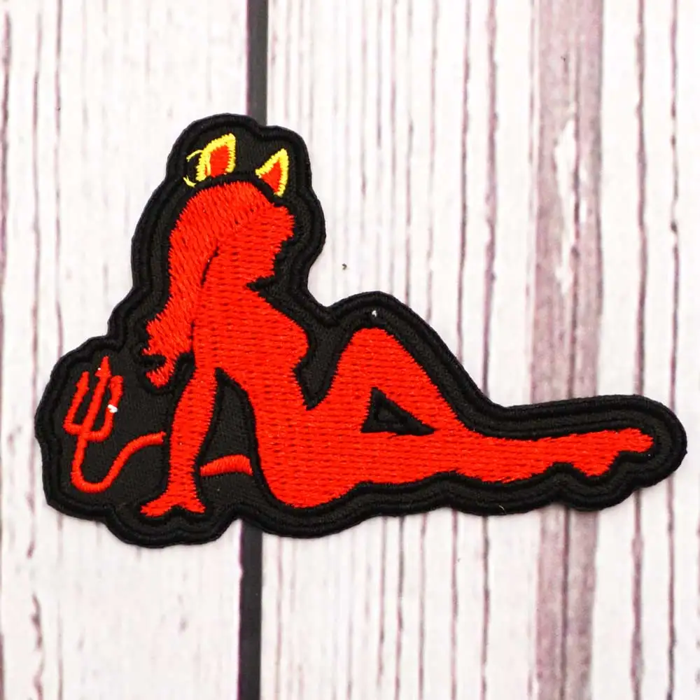 Sexy diablo Embroidered Patch Hook & Loop Sew on Embroidery Military Badge