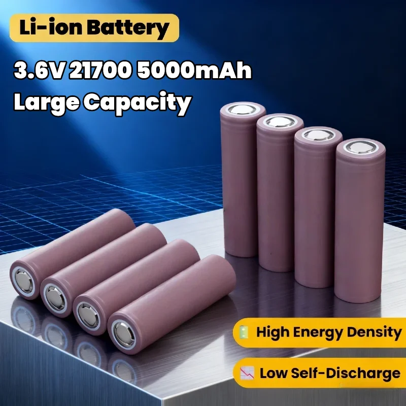 Original 5000mAh 3.6V INR21700 Li-ion Battery, High Drain Large Capacity Rechargeable Cell for Power Tools Drones