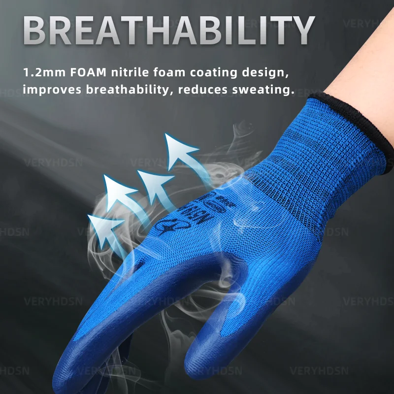 3pairs Ultra-Thin Work Gloves Polyurethane Coated High Performance Knit Wrist Cuff Touchscreen Firm Non-Slip Grip Cut-Resistant