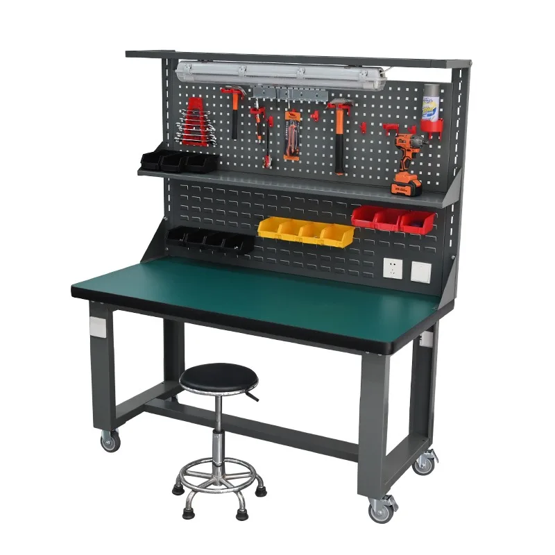 

Heavy-Duty Anti-Static Metal Workbench With Drawers Wheels Industrial Tool Cabinet For Workshop Garage Use