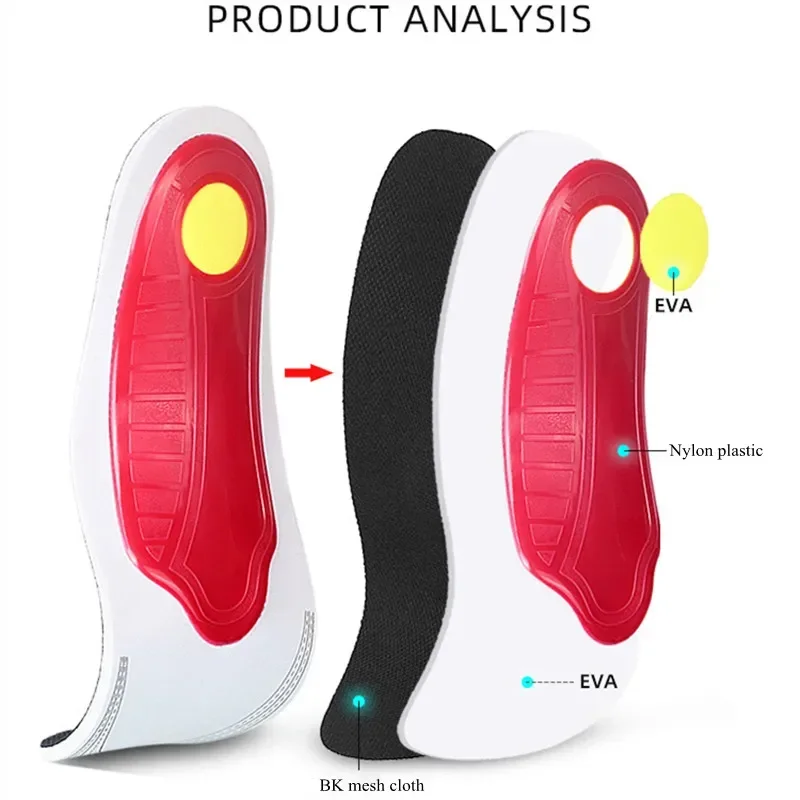 Sol dalam ortopedi untuk pria wanita, Sol dalam penopang lengkung kaki datar olahraga bantalan kaki untuk koreksi kaki X/O