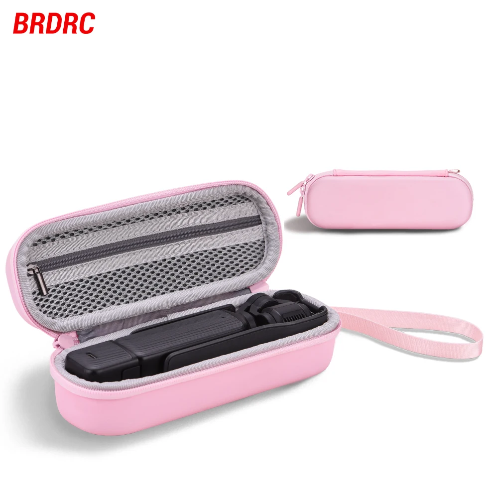 BRDRC Tragetasche für DJI Pocket 3 Body Handtasche Tragbarer Koffer Rosa Aufbewahrungstasche mit Karabiner Kamerazubehör