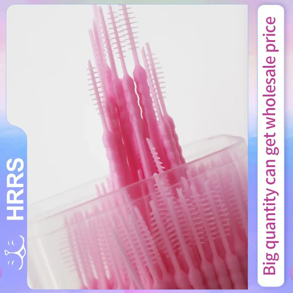 

100pcs/box Plastic Toothpick Double head Disposable Interdental Brush Dental Tooth Flossing Head Oral Hygiene Clean The Mouth