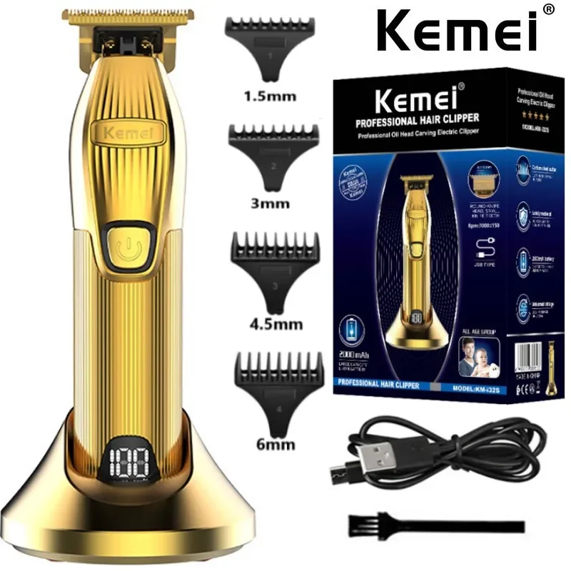 

Kemei I32S Barber Professional Hair Trimmer For Men Grooming Electric Beard Trimmer Rechargeable Clipper Hair Cutting Machine