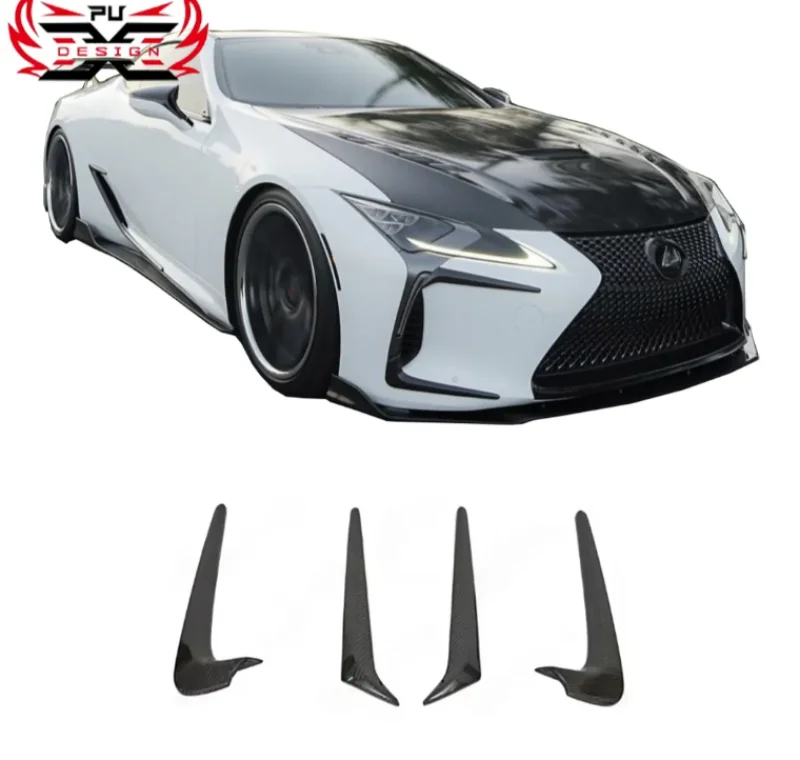 Perfect Fit for Lexus LC500 LC500H Dry Carbon Fiber Front Canards Side air vent wind knife RW Style Car Accessories