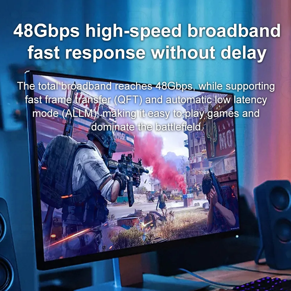 Rozdzielacz 8K@60Hz HDMI2.1 1 wejście 3 wyjścia 4K@120Hz 48 Gb/s HDCP2.3 DTS AC3 HDR10+ dla 3 synchronicznych wyświetlaczy Ultra HD i trybów
