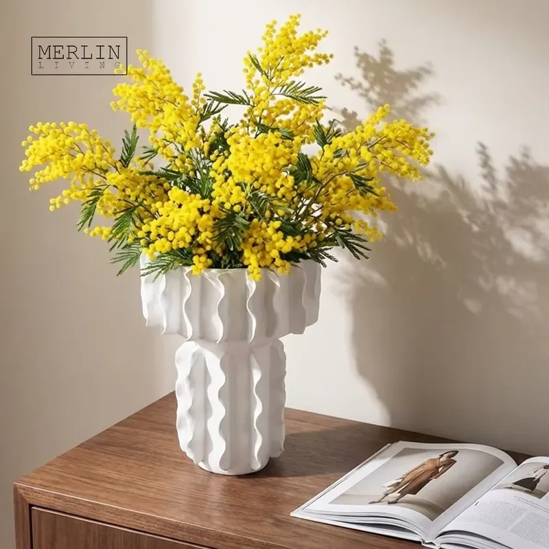 for Merlin Living Handmade Ceramic Vase Pinch Flower Vintage Big Vase Flower Vases Home Decor Chaozhou Ceramic Factory