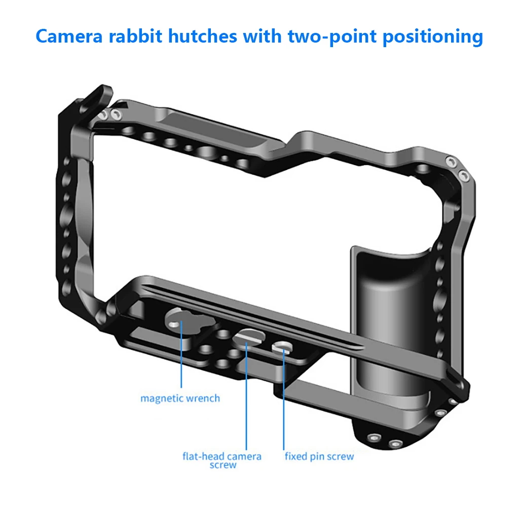 ZR DSLR-Kamerakäfig für Nikon ZR mit 1/4 3/8 Zoll Gewindebohrungen, Cold Shoe Mount, NATO-Schiene, Mikrofon- und Lichthalterung, Kamera-Schutzrahmen – Detail 5