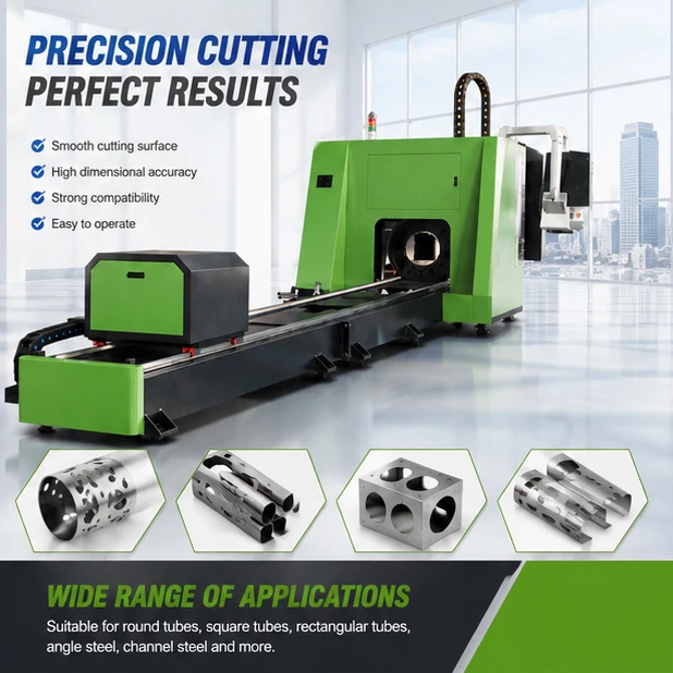 1500 Watt Cutter Tube Pipe Carbon Steel Fiber Laser Metal Cutting Machine for Sale
