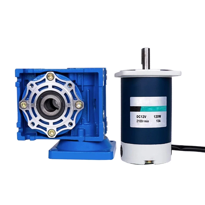 2025 Faradyi Customized Permanent Magnet Brush Dc 12V 24V High Torque Single Shaft Horizontal RV30 RV40 Worm Gear Motor