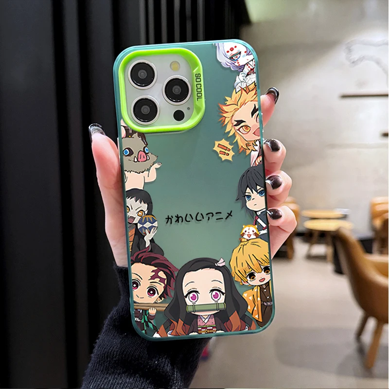 Anime Ghost Slayer Plating Hard Shockproof Phone Case for Samsung Galaxy S25 Edge S24 S23 S22 S21 S20 Ultra Plus FE A56 A36 A26