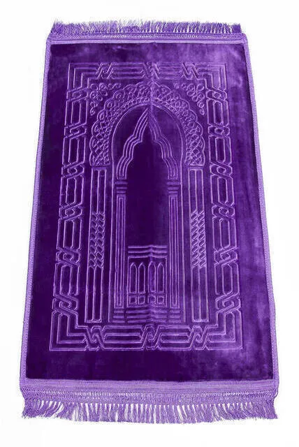 

Iqrah deluxe soft prayer-purple color, 80 cm x 120 cm plush fabric soft prayer shade