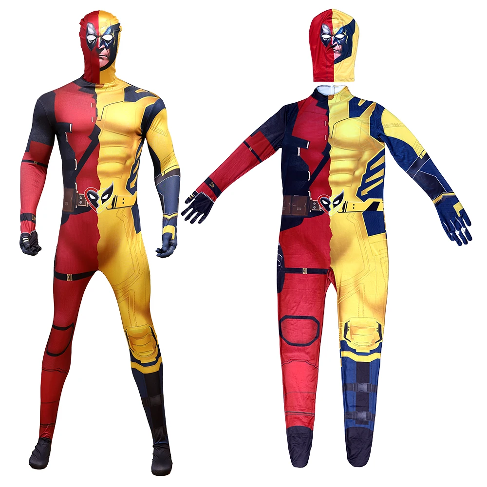 Deadpool Wolverine Superhero Cosplay Costumes Kids Adults Party Clothes 3D Style Bodysuits Jumpsuits Christmas Gift for Children