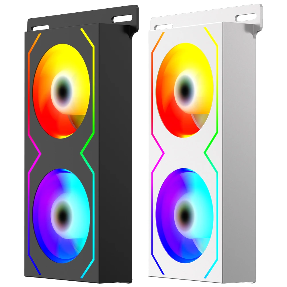 

PC Memory Cooling Radiator 4Pin PWM/5V 3Pin ARGB with Dual 5020 Cooling Fans RAM Radiator Heatsink for DDR4 DDR5 RAM Cooler