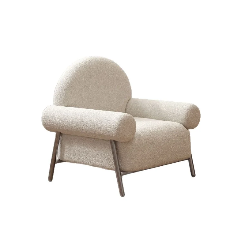 

Wabi Sansan Lamb Fleece Single Sofa Chair Home Living Room Light Luxury Backrest Sofa Chair Study Leisure