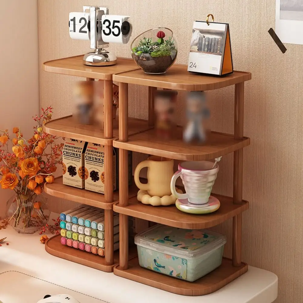 

2/3/4 Tier Desktop Corner Stand Vertical Design Space Saving Corner Storage Rack Multipurpose Stackable Countertop Organizer