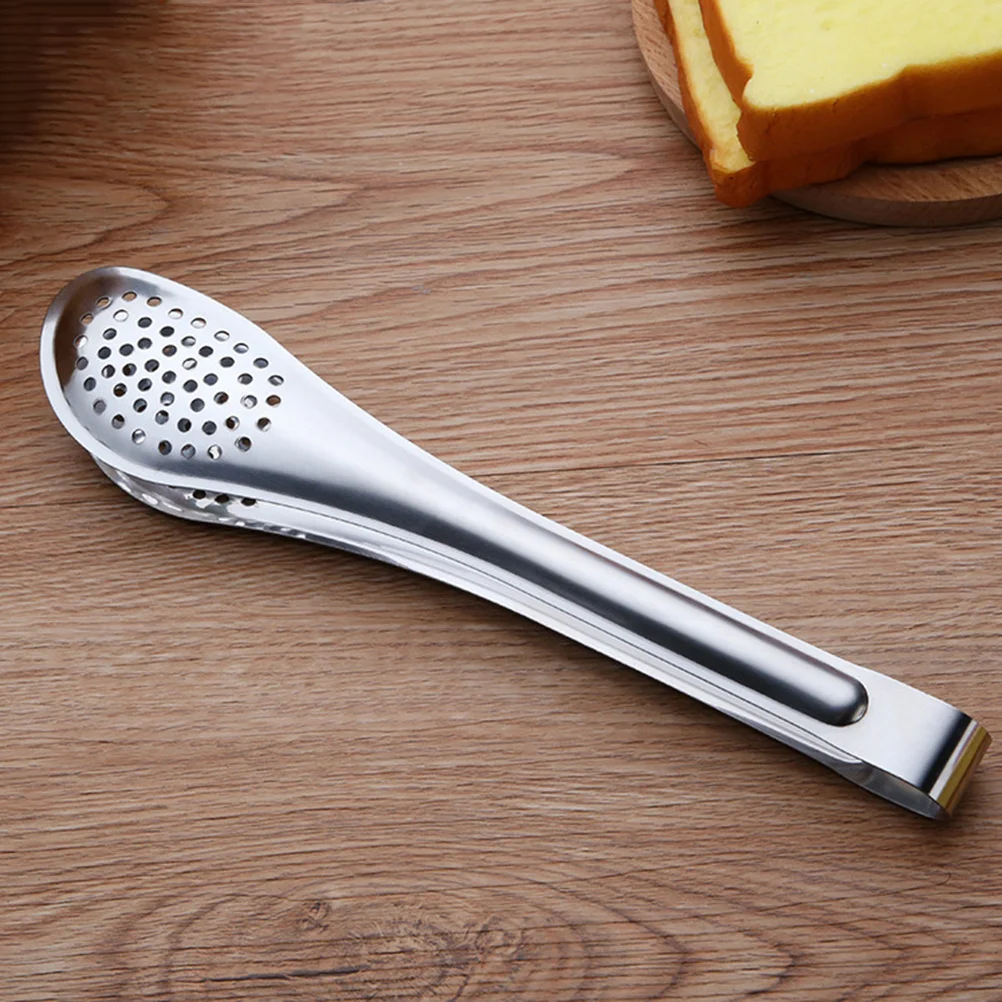 

304 Stainless Steel Kitchen Tongs 12 Inches Food Grade Heat Resistant Durable Cooking Bbq Salad Clip Stainless Steel Tongs