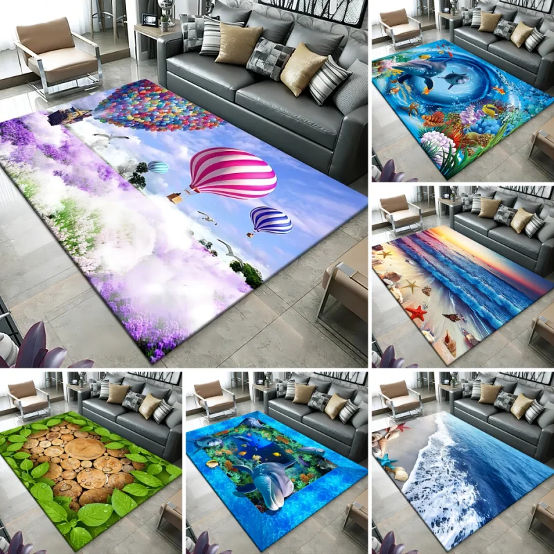 3d Strand Meereswellen Muster Teppich Tür Boden matte Fisch Fuß matte rutsch feste Boden matte Wohnzimmer Teppich Wohnzimmer Schlafzimmer Dekoration