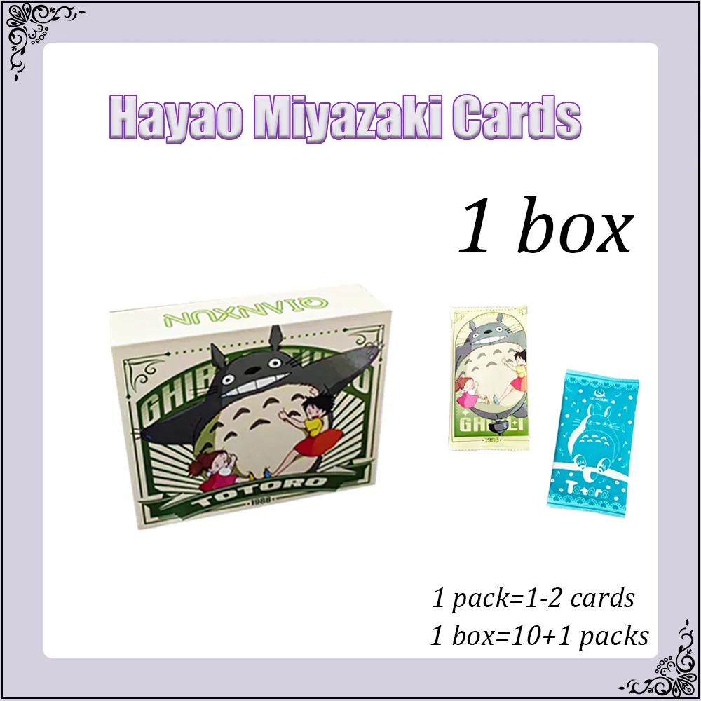 Genuine Hayao Miyazaki Anime Collection Card STUDIO GHIBLI Chihiro Cute Howl Totoro Catbus Card Blind Box Toys Christmas Gift