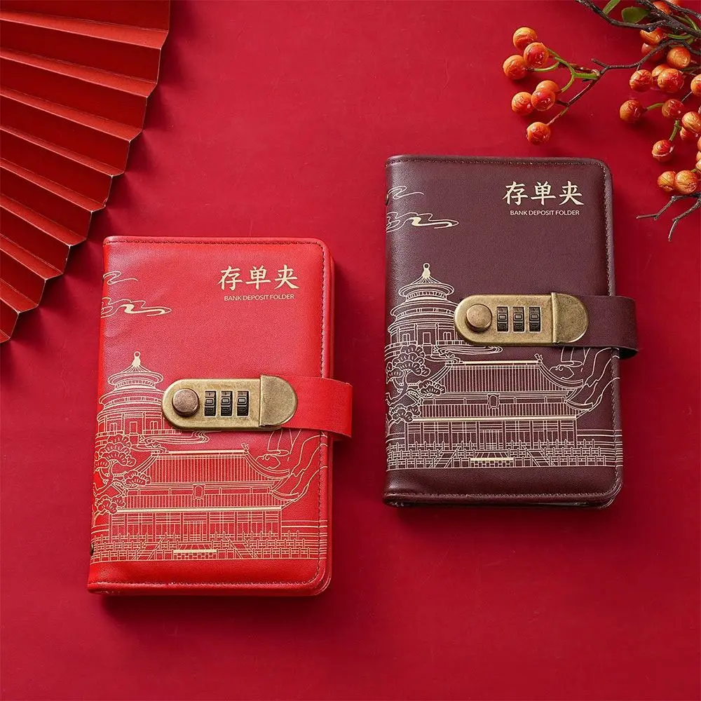 

With Password Lock 100 Envelopes Money Saving Challenge PU Save Money Money Collection Book Large Capacity Reusable