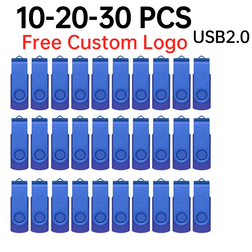 10-20-30pcs Wholesale Price Metal Usb 2.0 Flash Drive 4GB 8GB Usb Pendrive 64GB Memory Stick Custom Logo Gifts Waterproof U-disk