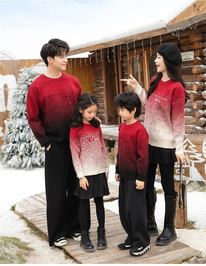 Autumn Family Matching Sweatshirt Outfits Children Adults Comfortable Outdoor Thermal Pullover Christmas Day Fashion Clothes