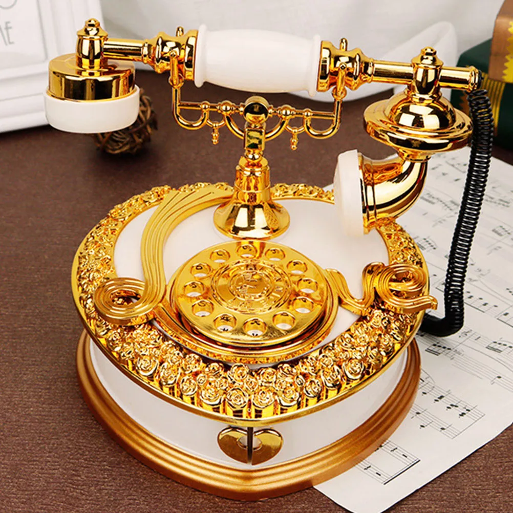 

1pc Retro Telephone Box Decorative Storage Case For Decorative Storage Case Home Office Desk Decor Versatile Desktop Accessory