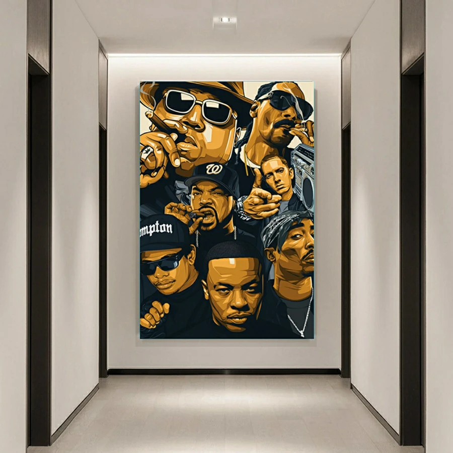 West Coast Rappers BIG Biggie Tupac Famous Hip Hop Singer Cross Stitch 5D DIY Art Diamond Painting Kit Mosaic Embroidery Garden