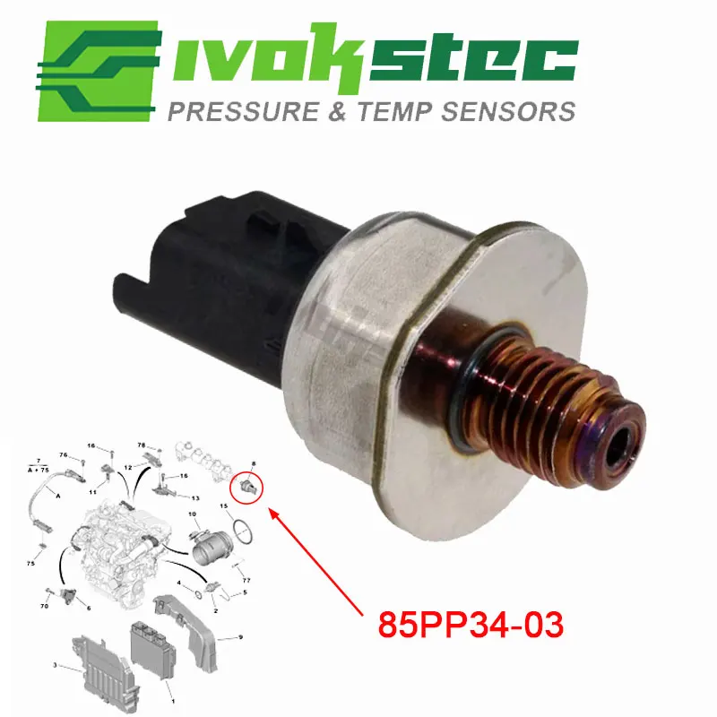 Sensor de Presión de Combustible para Peugeot 206 207 1.4 308 5008 2007 Partner 1.6 16V Expert 1.6 8V Citroen Berlingo C4 DS4 2.0 9813735580