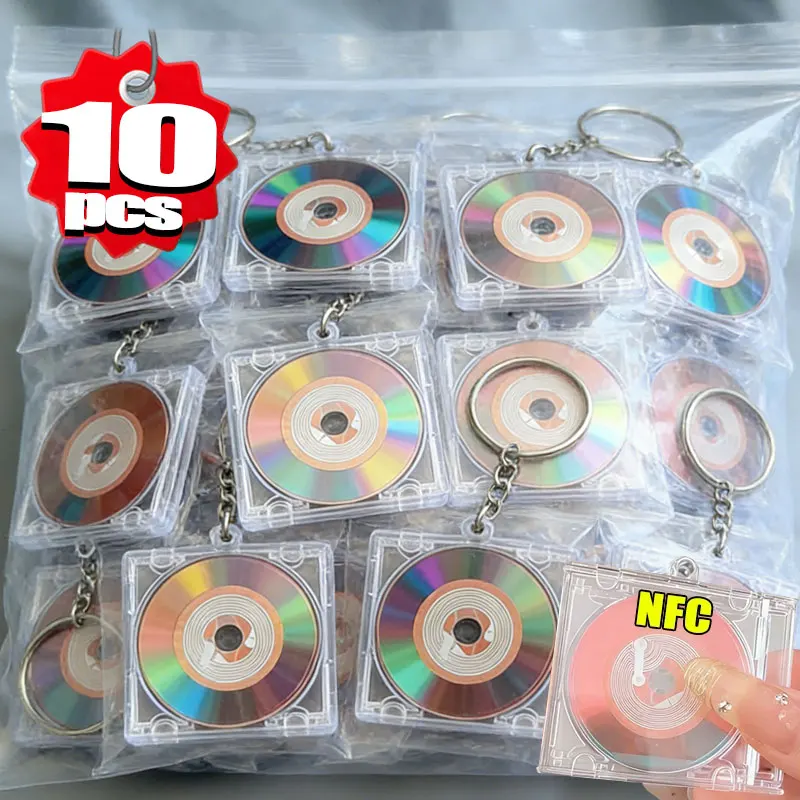10 個 NFC 機能 CD ディスクキーチェーンミニ CD ケースキーホルダー