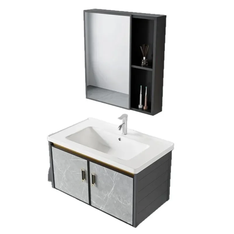 

Cost-effective Light luxury wash basin bathroom cabinet combination balcony space aluminum washbasin