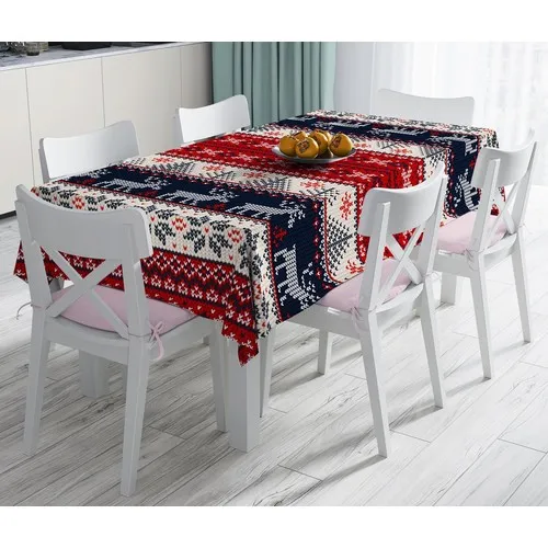 RealHomes Christmas Reindeer Pattern Digital Printed Stain-resistant Table Cloth 140x180 cm