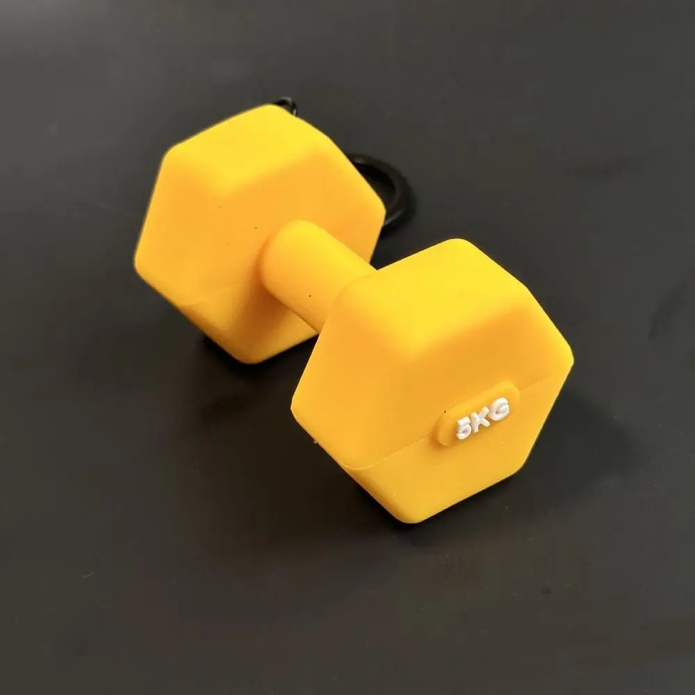 Unique PVC Mini Barbell Keychain Barbell Sheet Detachable Dumbbell Keychain Exquisite Accessories Gym Feedback Gift Sports Prize