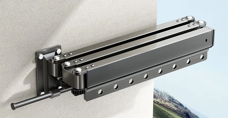 Foldable balcony home clothes drying pole wall mounted