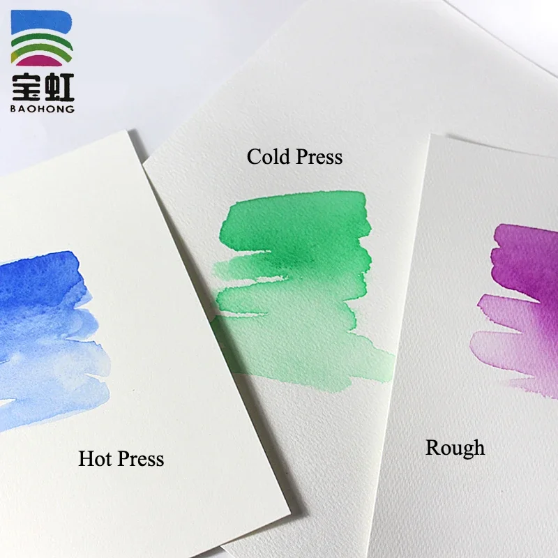 باوهونغ أكاديمية المائية ورقة الوسادة لب القطن 300 جرام 16K 8K 4K A4 A3 ورقة مربعة الصحافة الباردة الصحافة الساخنة الخام أربعة جوانب الغراء