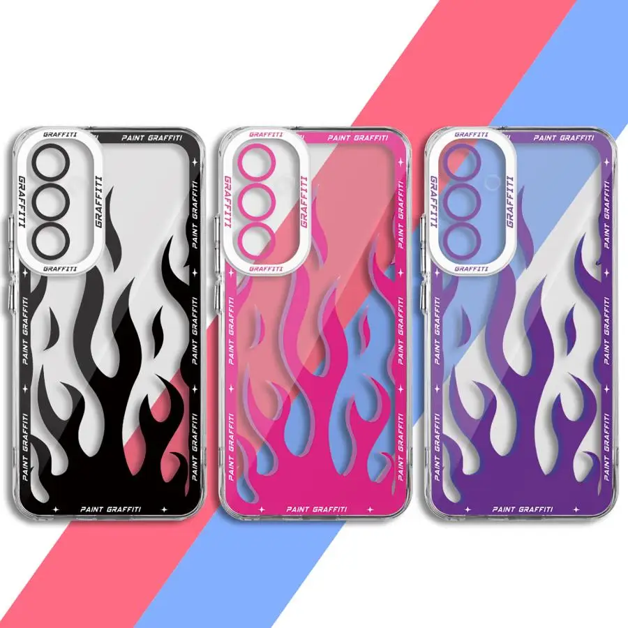 Fashion Fire Flame Phone Case For Samsung Galaxy A35 A55A53 A54 A33 A25 A24 A73 A34 A13 A14 A15 5G Angle EYE funda case