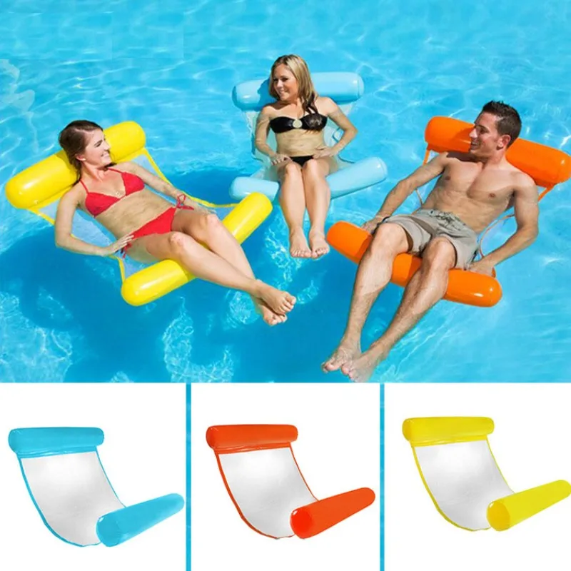 Summer Inflatable Foldable Floating Pool Water Hammock Air Mattress Bed Beach Pool Toys Water Lounge Chair