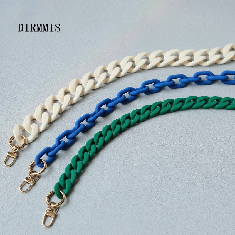 New Fashion Woman Handbag Accessory Chain Matte Candy Green Blue Resin Chain Frosted Strap Women Clutch Shoulder Purse Chain