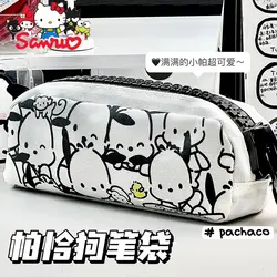 Sanrio Melody Kuromi Hello Kitty Cinnamoroll Pochacco Large Zipper Pen Bag High School Student Pencil Stationery Box Storage