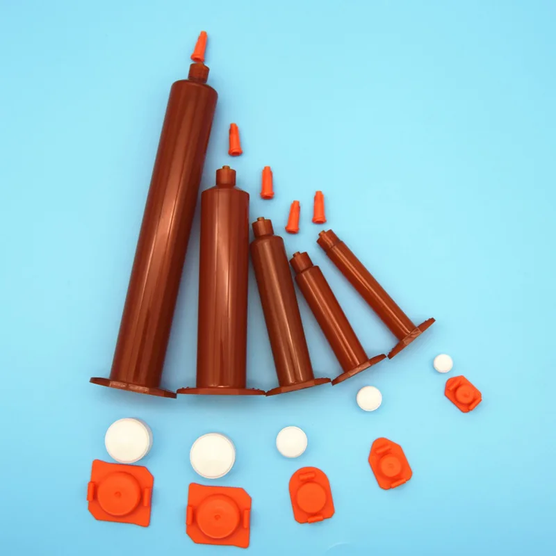 20 pezzi siringa industriale siringa di erogazione anticorrosiva ambra piccola capacità tipo usa siringa coperchio posteriore spina set di quattro pezzi